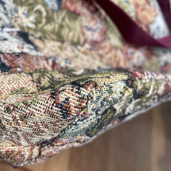 Vintage Bovano Cat Tapestry Shoulder Bag Laptop Fits Tote Purse - Picture 13 of 15